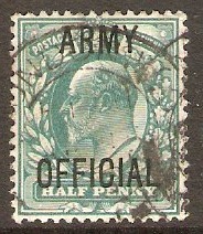 Great Britain 1902 d Blue-green Army Official. SGO48.